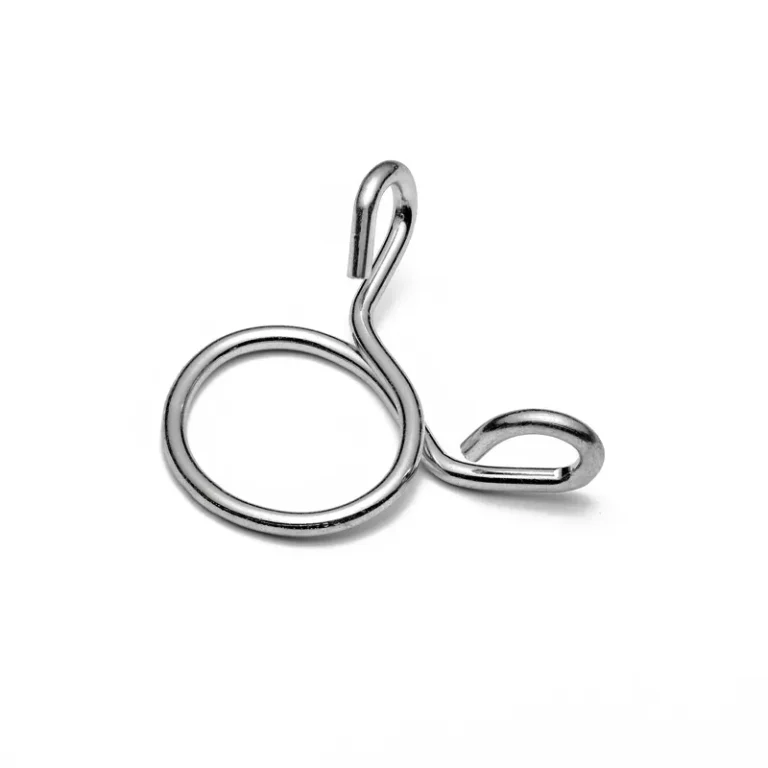 Custom Springs 8 Wire form clip with a large round loop and twin finger loops, past project sample (Zigoal)