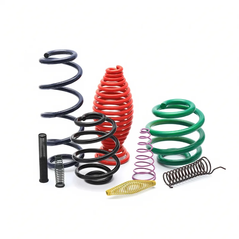 Custom Compression Spring Finishings Compression springs in black, red, green and plated surface finishes (Zigoal)